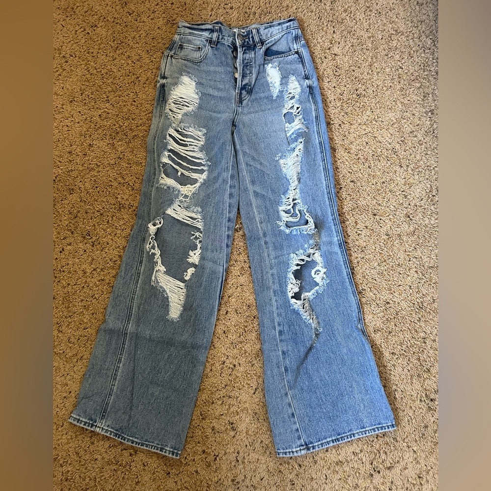 pacsun 90’s ripped wide leg jeans
